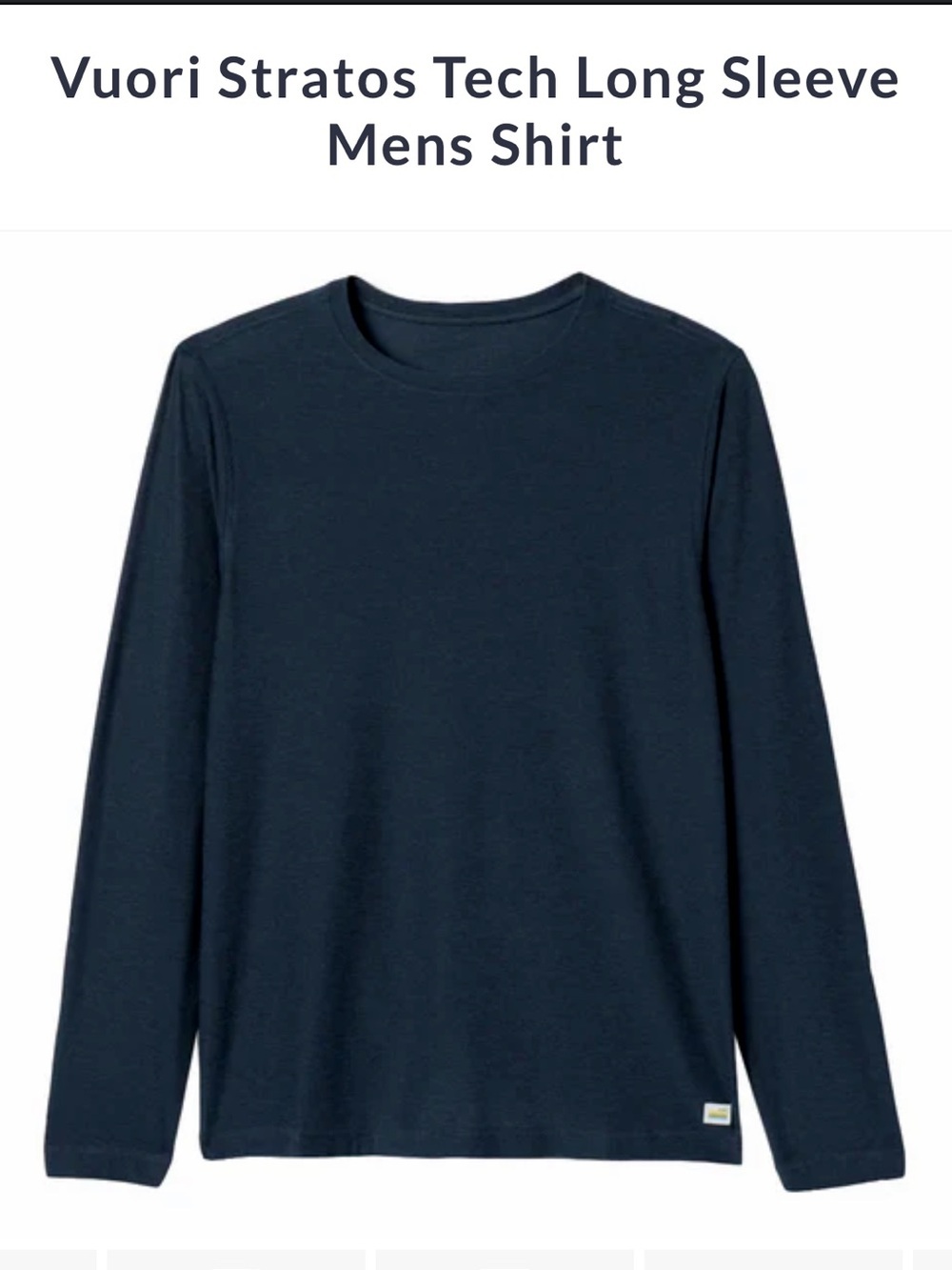 Vuori Stratos Tech Long Sleeve Shirt - Navy